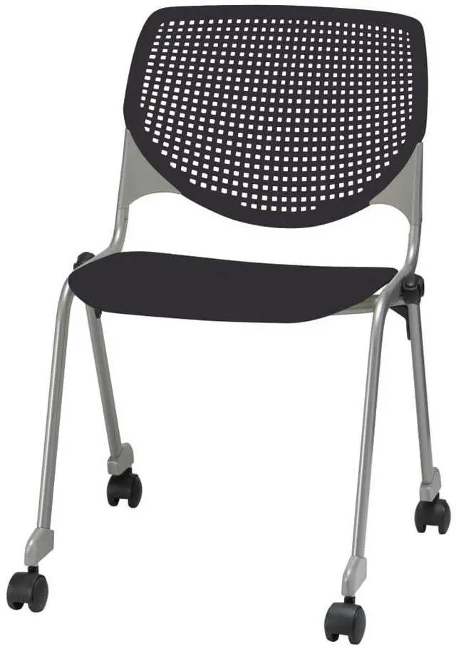 Main image of KFI Seating Kool Series Polypropylene Stack Chair with Perforated Back and Casters, Finish