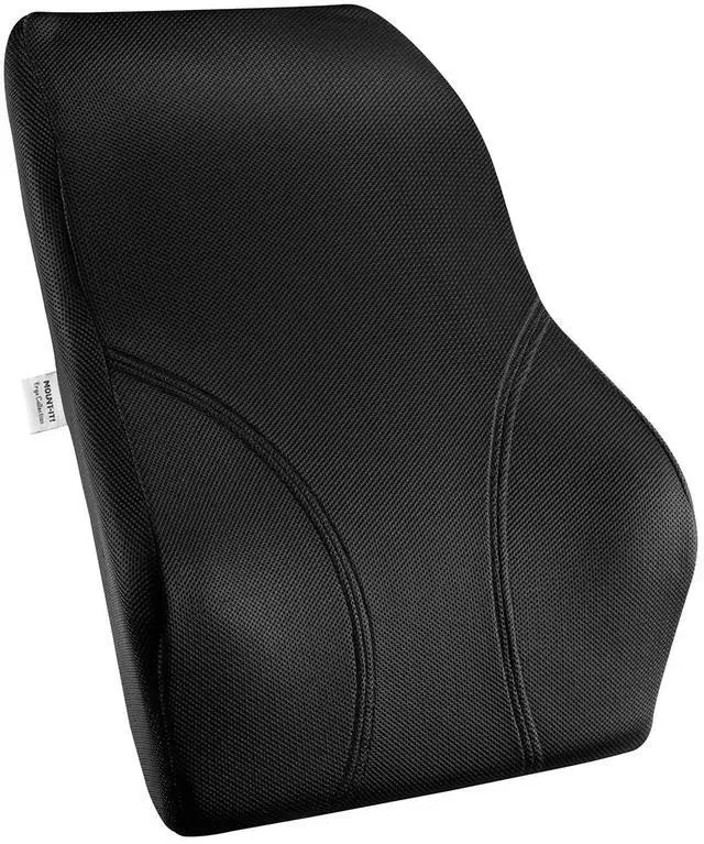 Alt view image 2 of 7 - Mount-It! Office Chair Cushion, Lumbar Support Pillow for Office Chair, Back Support Pillow for Desk Chair, Gaming, Home or Car with Memory Foam Filling, Relief Back Pain Improve Posture, Black Large