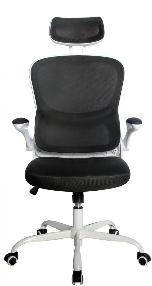 Alt view image 9 of 9 - Elama High Back Tufted Faux Leather Adjustable Office Chair in Black