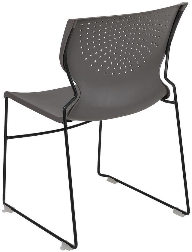 Alt view image 17 of 17 - 5 Pack HERCULES Series 661 lb. Capacity Gray Full Back Stack Chair with Black Powder Coated Frame
