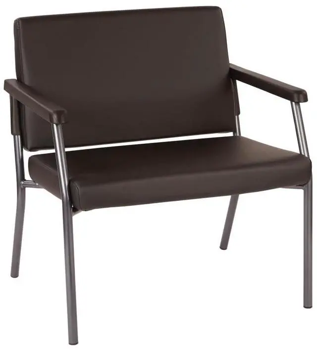 Alt view image 2 of 8 - WorkSmart Guest Chair with soft PU Arms, Sturdy Titanium Metal Frame