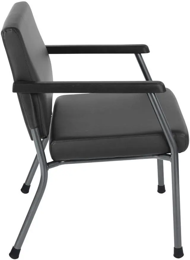 Alt view image 4 of 8 - WorkSmart Guest Chair with soft PU Arms, Sturdy Titanium Metal Frame