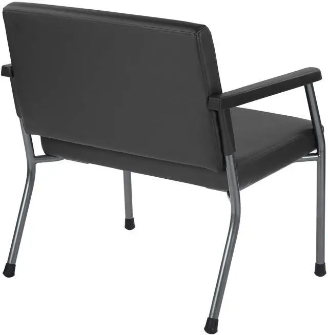 Alt view image 6 of 8 - WorkSmart Guest Chair with soft PU Arms, Sturdy Titanium Metal Frame