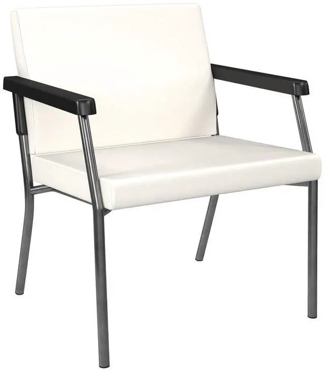Alt view image 5 of 11 - WorkSmart Guest Chair with soft PU Arms, Sturdy Titanium Metal Frame