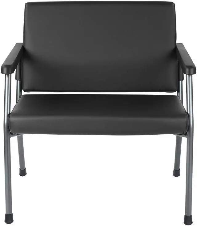 Alt view image 7 of 8 - WorkSmart Guest Chair with soft PU Arms, Sturdy Titanium Metal Frame