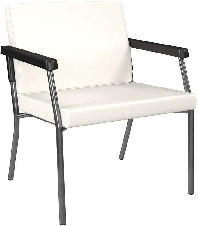 Alt view image 6 of 11 - WorkSmart Guest Chair with soft PU Arms, Sturdy Titanium Metal Frame