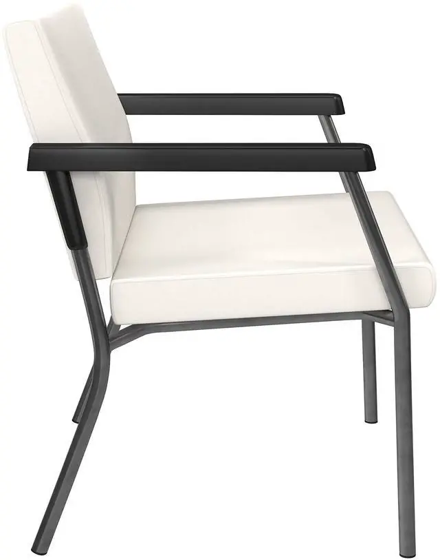 Alt view image 7 of 11 - WorkSmart Guest Chair with soft PU Arms, Sturdy Titanium Metal Frame