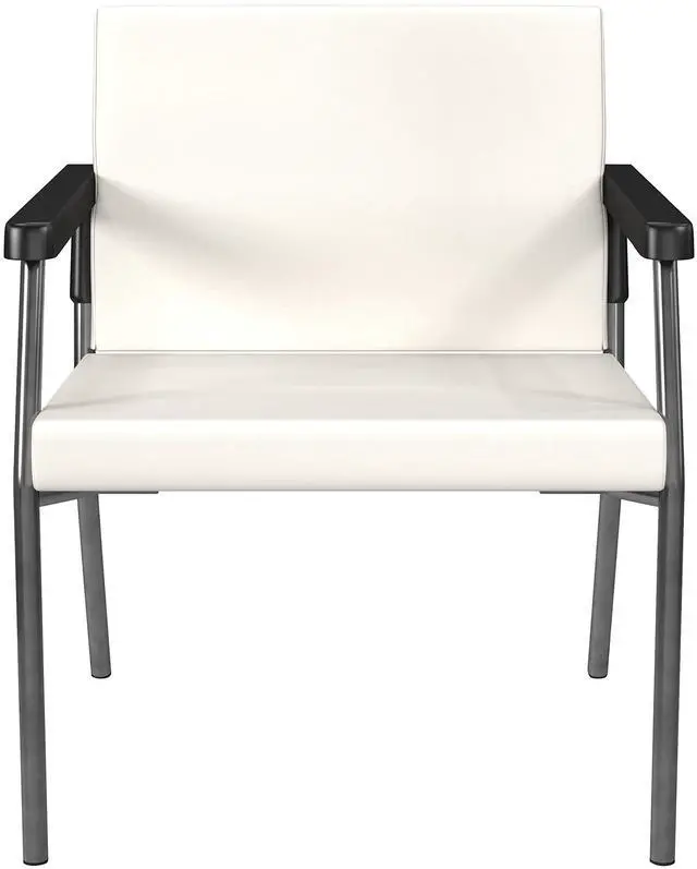 Alt view image 9 of 11 - WorkSmart Guest Chair with soft PU Arms, Sturdy Titanium Metal Frame