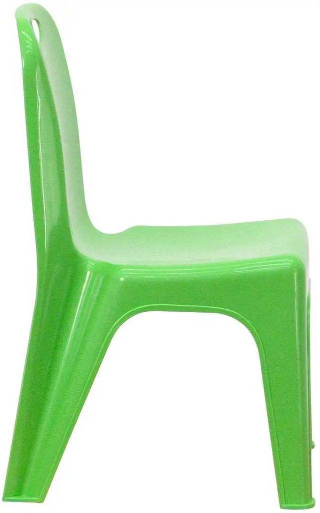 Alt view image 16 of 19 - 2 Pack Green Plastic Stackable School Chair with Carrying Handle and 11" Seat Height