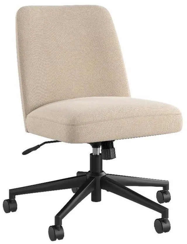 Alt view image 2 of 7 - Bush Furniture Serenity Mid Back Armless Office Chair with Wheels in Soft Beige Fabric, Workspace Seating Solution for Small Computer Desk