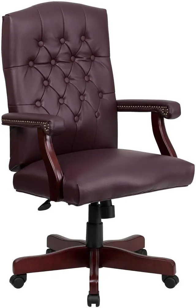 Alt view image 18 of 20 - Martha Washington Burgundy LeatherSoft Executive Swivel Office Chair with Arms