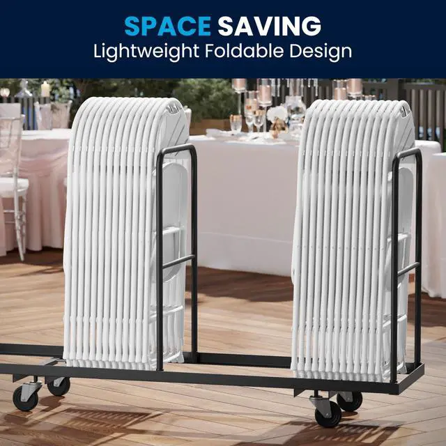 Alt view image 8 of 11 - Flash Furniture 2 Pack HERCULES Series 650 lb. Capacity White Plastic Fan Back Folding Chair