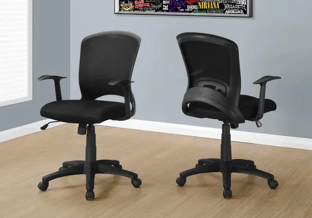 Alt view image 4 of 8 - Monarch Specialties Mesh Mid-Back/Multi-Position Office Chair, Black