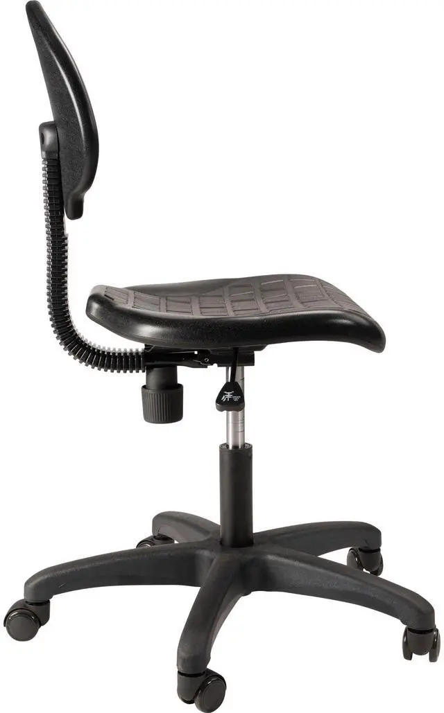 Alt view image 4 of 7 - National Public Seating Ribbed Ventilation Design Height Adjustable Task Chair with Polyurethane Seat and Waterfall Edge - Black