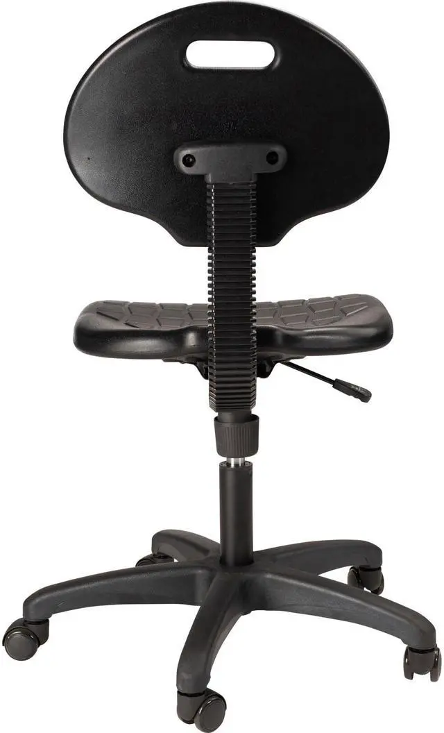 Alt view image 6 of 7 - National Public Seating Ribbed Ventilation Design Height Adjustable Task Chair with Polyurethane Seat and Waterfall Edge - Black