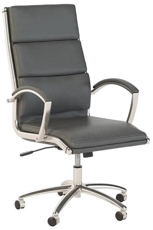 Alt view image 2 of 7 - Bush Business Furniture Modelo High Back Leather Executive Office Chair in Dark Gray
