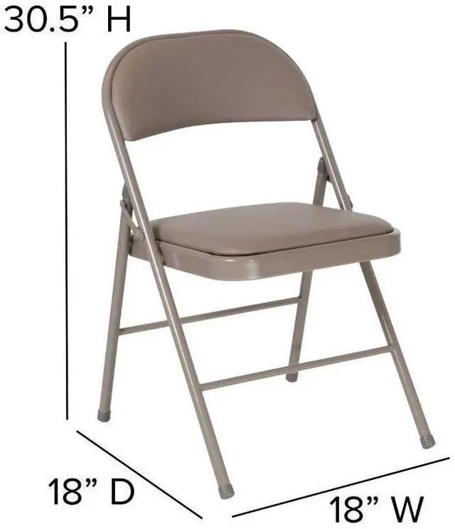 Alt view image 5 of 7 - Flash Furniture 4 Pack HERCULES Series Double Braced Gray Vinyl Folding Chair