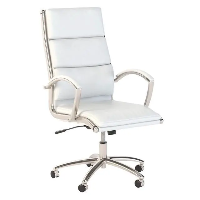 Alt view image 2 of 7 - Bush Business Furniture Modelo High Back Leather Executive Office Chair in White