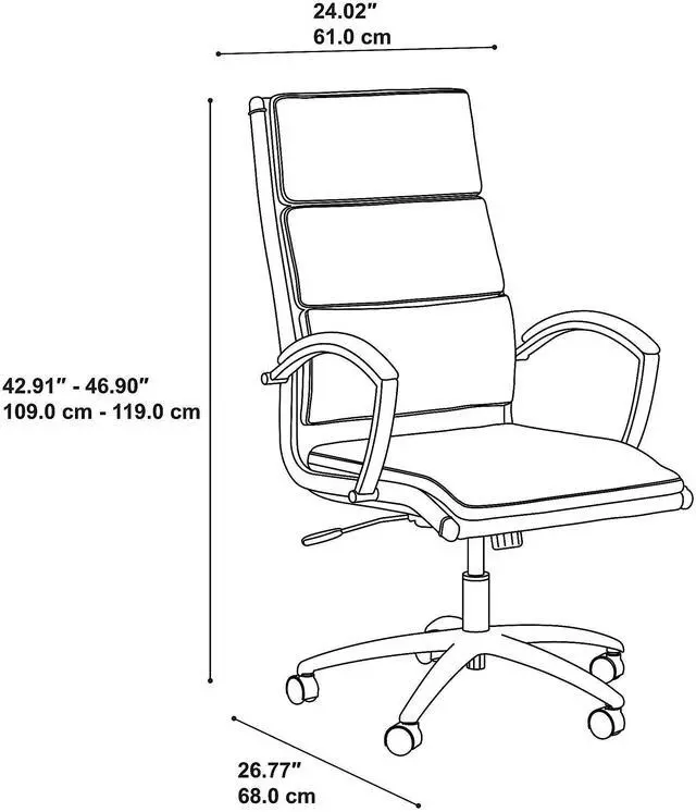 Alt view image 4 of 7 - Bush Business Furniture Modelo High Back Leather Executive Office Chair in White