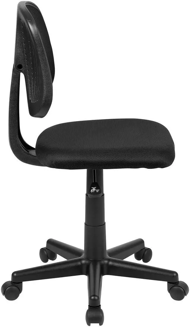 Alt view image 13 of 13 - Flash Fundamentals Mid-Back Black Mesh Swivel Task Office Chair with Pivot Back, BIFMA Certified