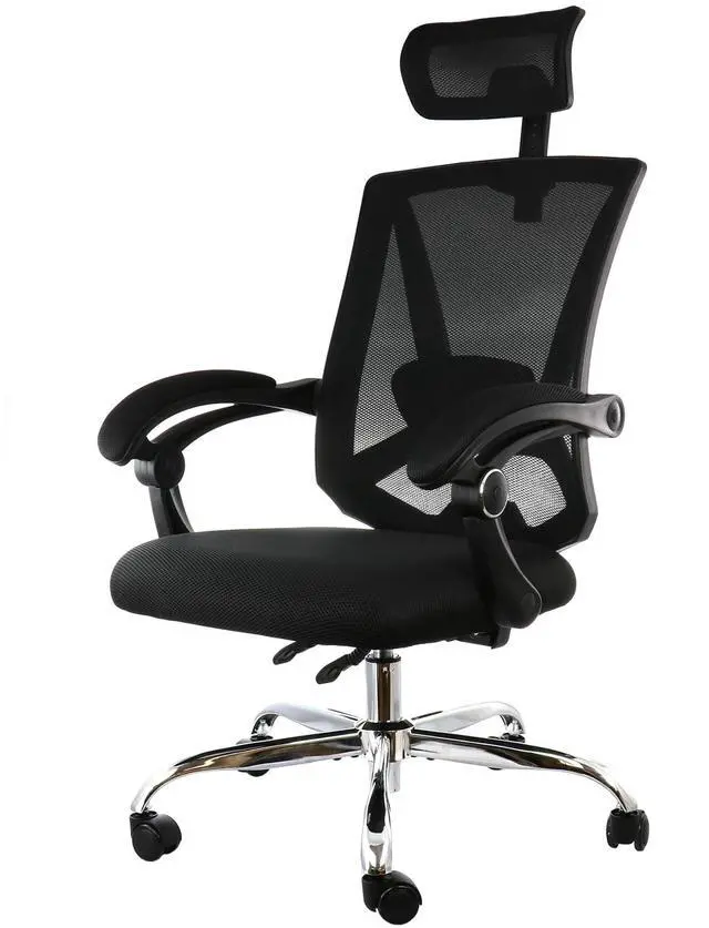 Alt view image 9 of 14 - Elama Full Back Mesh Adjustable Office Chair with Headrest in Black