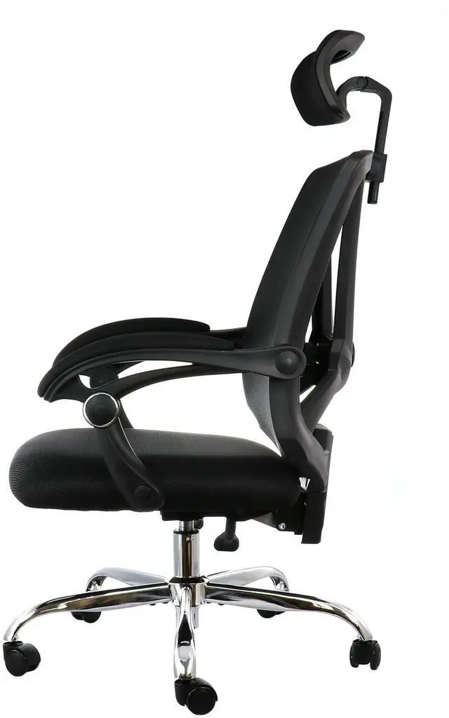 Alt view image 14 of 14 - Elama Full Back Mesh Adjustable Office Chair with Headrest in Black