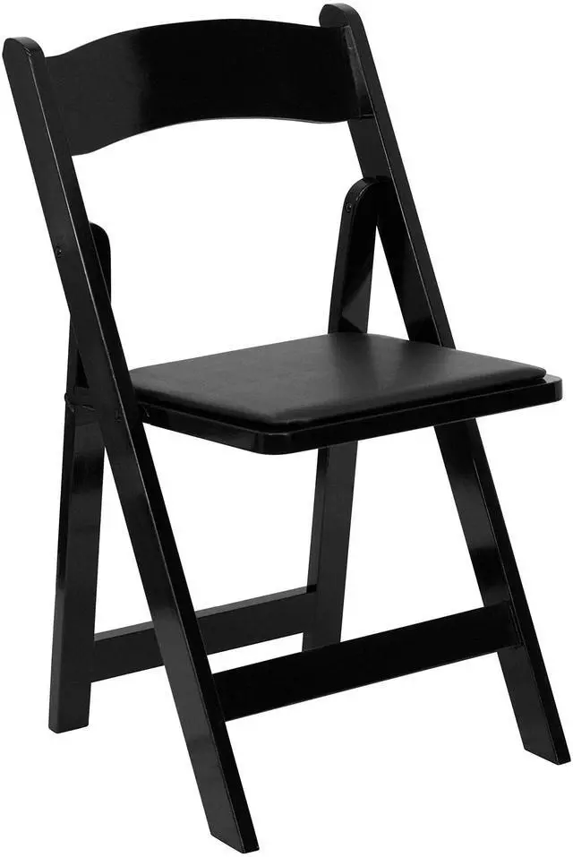 Alt view image 12 of 17 - 2 Pack HERCULES Series Natural Wood Folding Chair with Vinyl Padded Seat