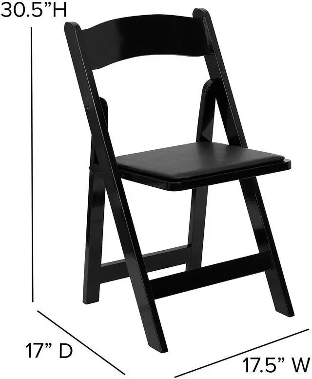 Alt view image 15 of 17 - 2 Pack HERCULES Series Natural Wood Folding Chair with Vinyl Padded Seat