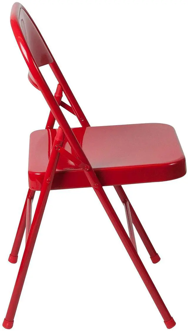 Alt view image 8 of 8 - Flash Furniture 4 Pack HERCULES Series Double Braced Red Metal Folding Chair