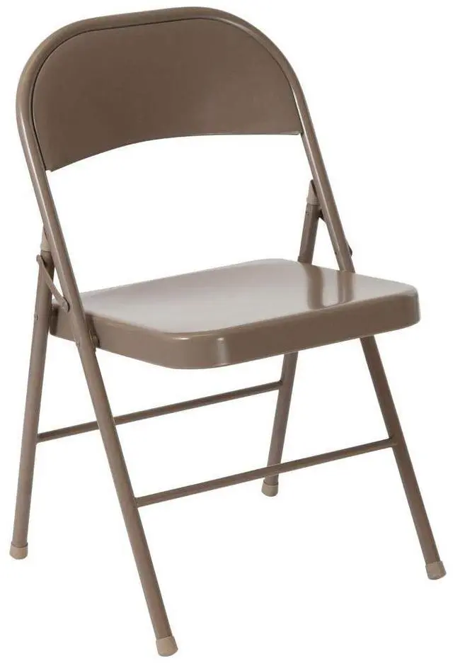 Alt view image 12 of 17 - 2 Pack HERCULES Series Double Braced Beige Metal Folding Chair