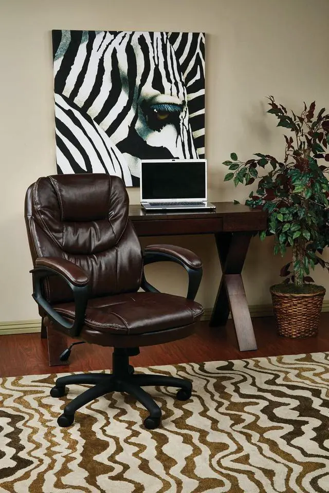 Alt view image 12 of 16 - Office Star Faux Leather Managers Chair with Padded Arms