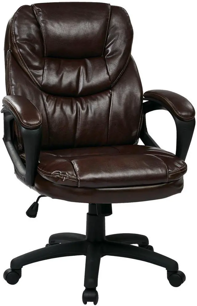 Alt view image 11 of 16 - Office Star Faux Leather Managers Chair with Padded Arms