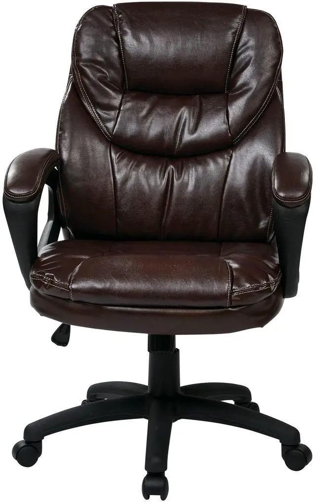 Alt view image 13 of 16 - Office Star Faux Leather Managers Chair with Padded Arms
