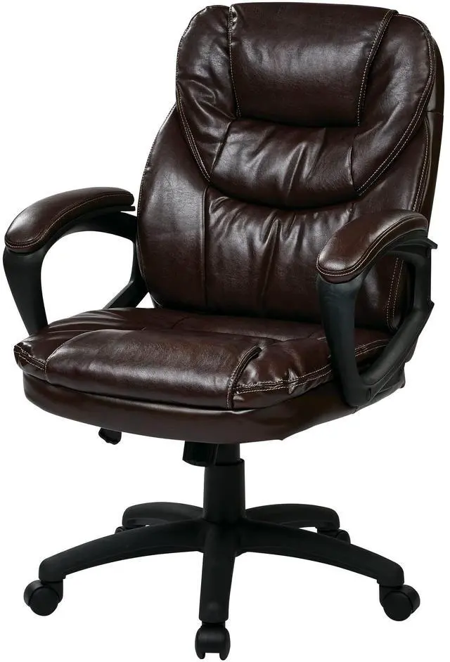 Alt view image 14 of 16 - Office Star Faux Leather Managers Chair with Padded Arms