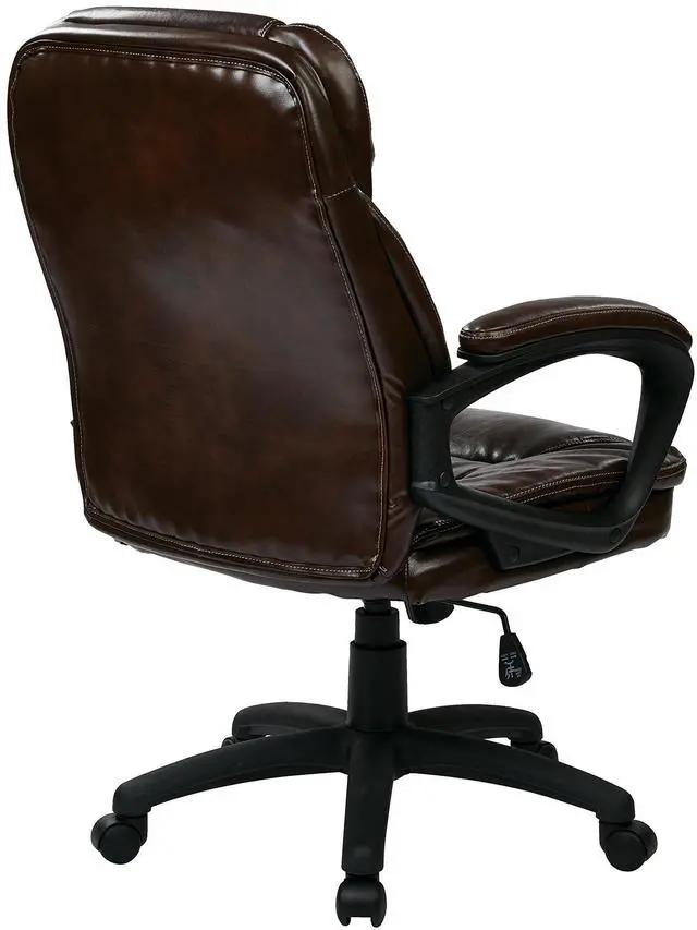 Alt view image 16 of 16 - Office Star Faux Leather Managers Chair with Padded Arms