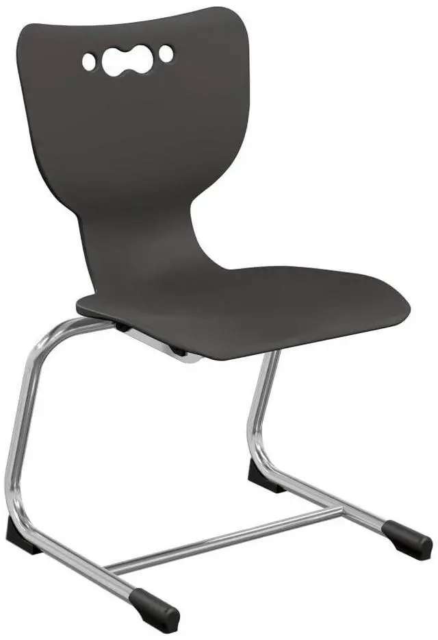 Main image of MooreCo 53214-1-BLACK: Hierarchy Cantilever School Chair, 14" Height, Chrome Frame, Black Shell