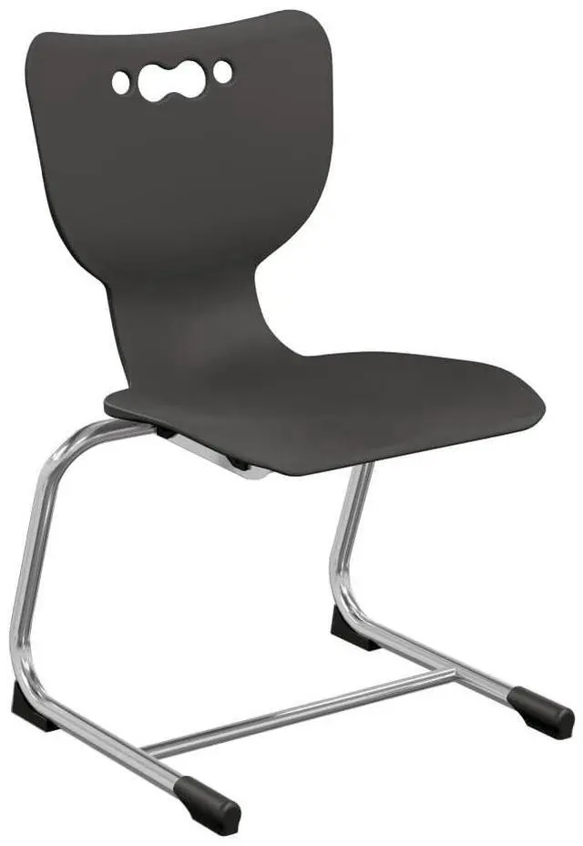 Main image of MooreCo 53216-1-BLACK: Hierarchy Cantilever School Chair, 16" Height, Chrome Frame, Black Shell