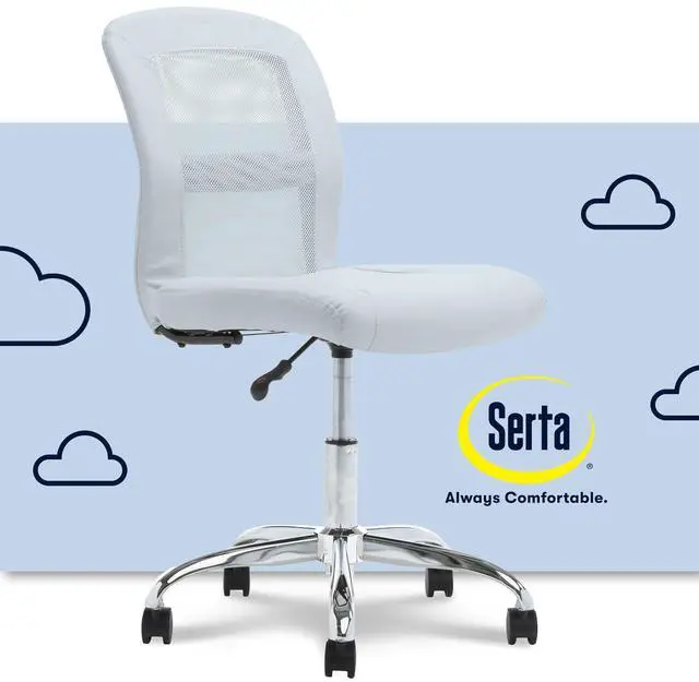 Alt view image 3 of 6 - Serta Essentials Computer Chair, Blue Sky Faux Leather and Mesh