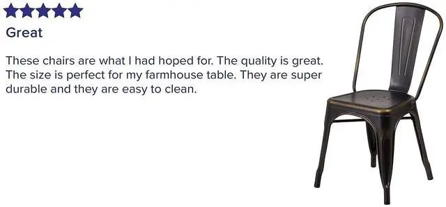 Alt view image 20 of 20 - Flash Furniture Distressed Metal Indoor Stackable Chair, Copper