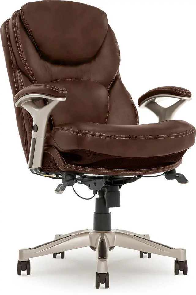 Alt view image 2 of 7 - Serta Works Executive Office Chair with Back in Motion Technology, Old Chestnut Bonded Leather