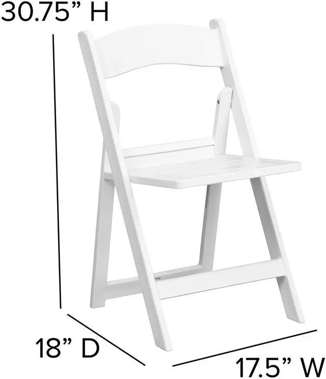 Alt view image 14 of 14 - 4 Pk. HERCULES Series 1000 lb. Capacity White Resin Folding Chair with Slatted Seat