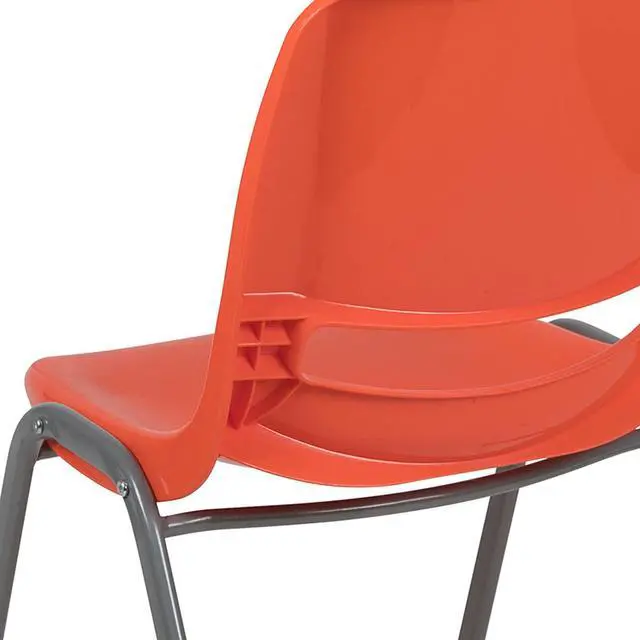 Alt view image 14 of 14 - FLASH FURNITURE 5-RUT-EO1-OR-GG Orange Shell Stack Chair, PK5