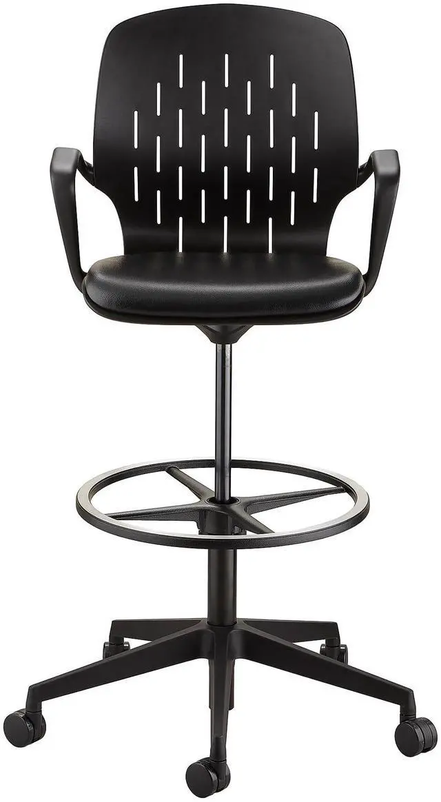 Alt view image 9 of 10 - Safco Shell Extended-Height Chair Black
