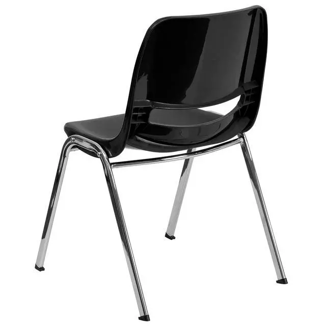 Alt view image 7 of 7 - Black Fabric Ergonomic Office Chair | Chrome Frame, Ergonomic, Shell Seat, 440 LBS. Weight Capacity