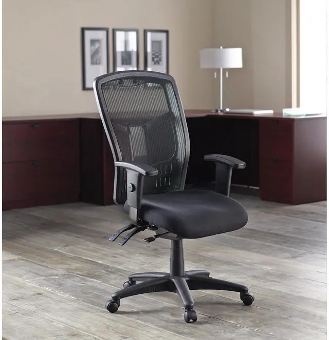 Alt view image 16 of 16 - Lorell Exec High-Back Chair Mesh 28-1/2"x28-1/2"x45 Black 86200