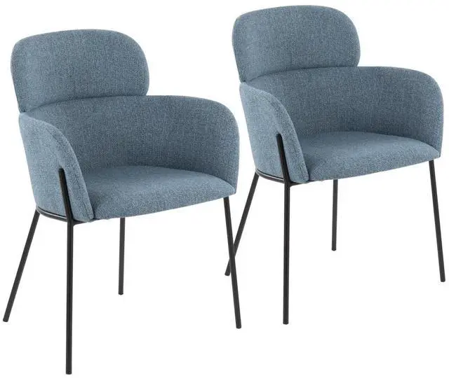 Alt view image 2 of 7 - LumiSource Milan Chair, Upholstered Dining Chairs, Contemporary Dining Chair, Kitchen Chairs for Dining Table, Dining Chairs Set of 2