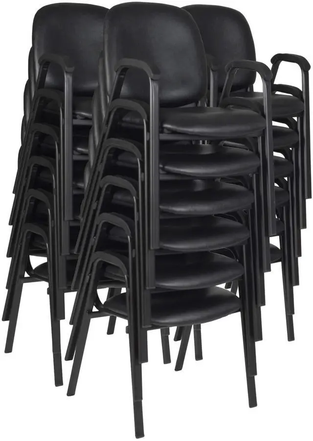 Alt view image 2 of 7 - Regency Ace Vinyl Stack Chair (Set of 18), Black