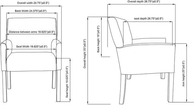 Alt view image 7 of 8 - Lorell LLR20027 Full-Sided Arms Leather Guest Chair, Black Mahogany