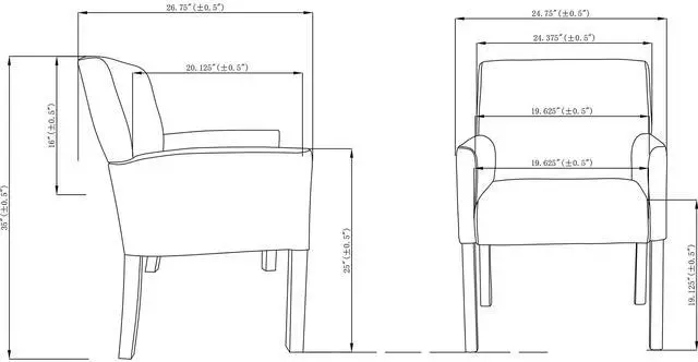 Alt view image 8 of 8 - Lorell LLR20027 Full-Sided Arms Leather Guest Chair, Black Mahogany