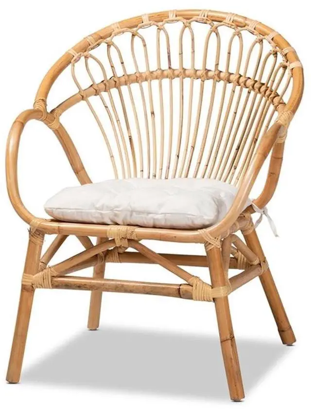 Alt view image 15 of 20 - Baxton Studio Benicia Modern Bohemian Natural Brown Rattan Dining Chair